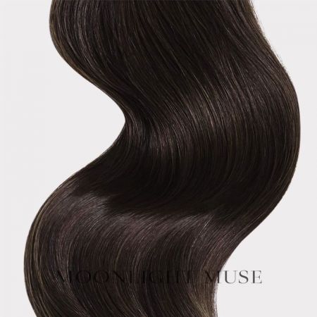 Moonlight Muse Virgin hair 55cm V-tip hair Black B warm kleur #1B