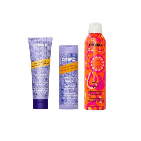 Amika Travel Set Bust Your Brass + Perk Up Dry Shampoo Plus